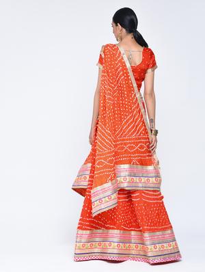 Bandhani flared lehenga set - 15606538 - Standard Image - 3