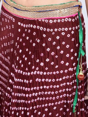 Bandhani flared lehenga set - 15606541 - Standard Image - 6