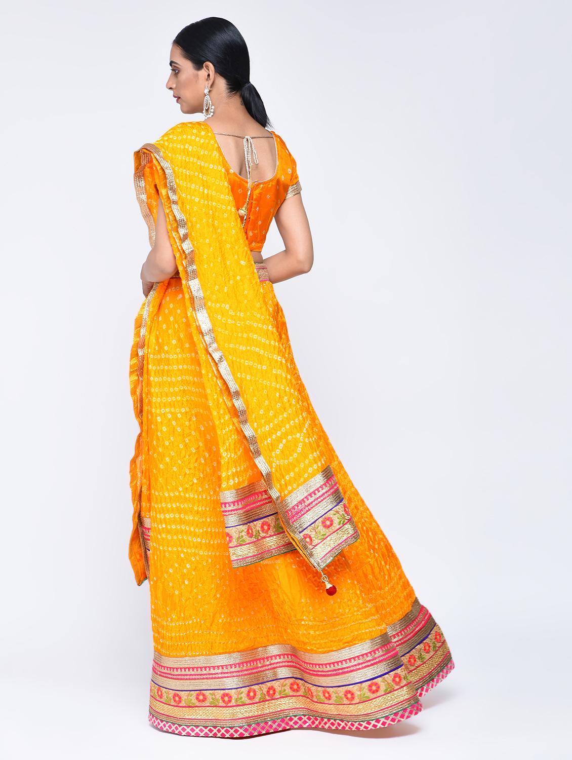 Bandhani flared lehenga set - 15606542 - Zoom Image - 3