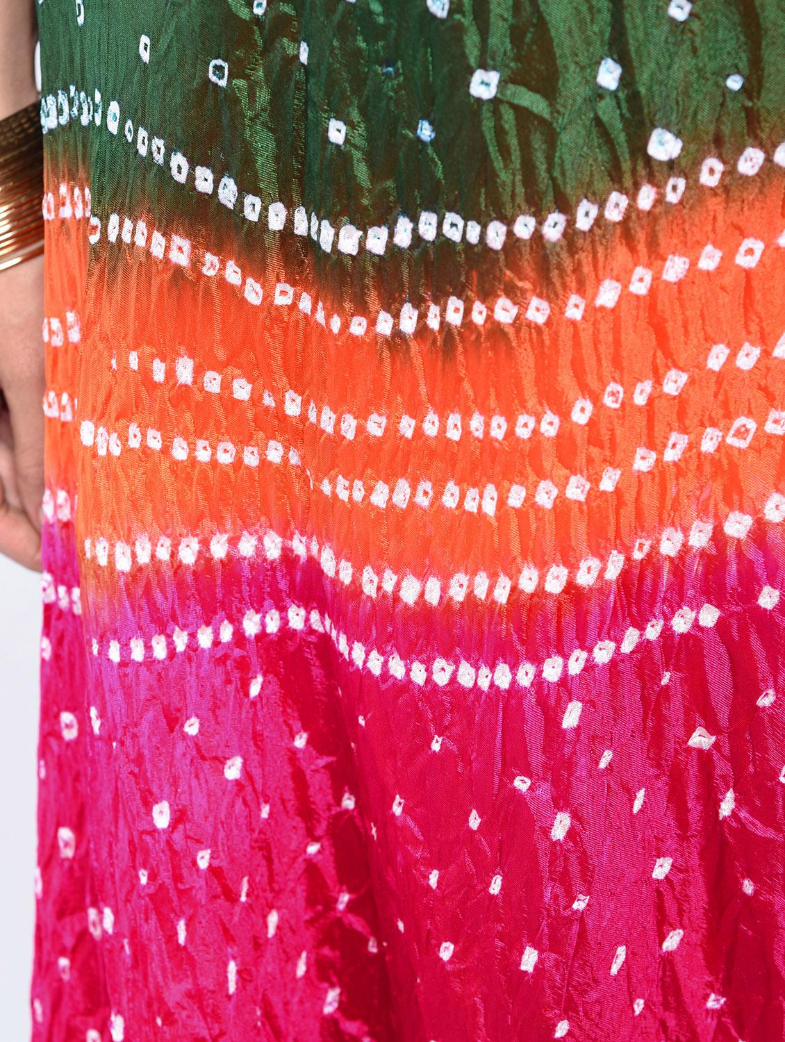 bandhani flared lehenga set - 15606544 - Zoom Image - 6