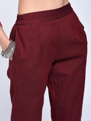 Gota work chanderi kurta with pant set - 15606729 - Standard Image - 6