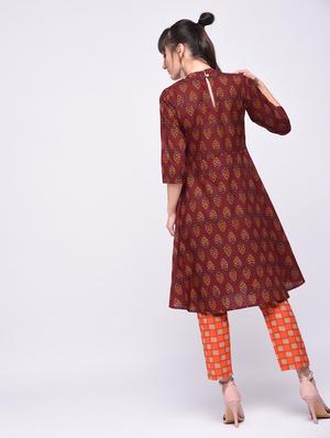 Printed a-line kurta - 15607013 - Standard Image - 3