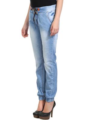 drawstring waist stone washed jeans - 15607329 - Standard Image - 3