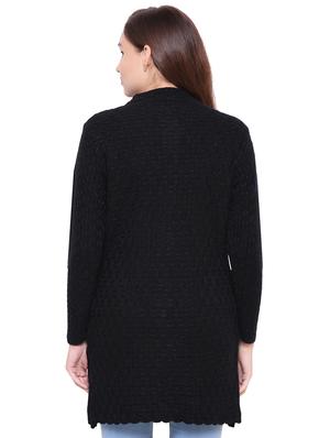 black cable knit cardigan - 15607336 - Standard Image - 3