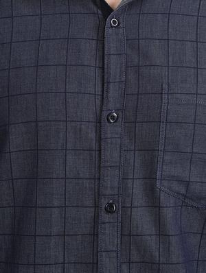 navy blue cotton casual shirt - 15607406 - Standard Image - 3