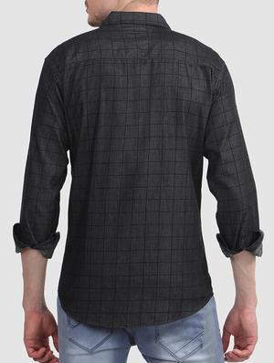 black cotton casual shirt - 15607407 - Standard Image - 3