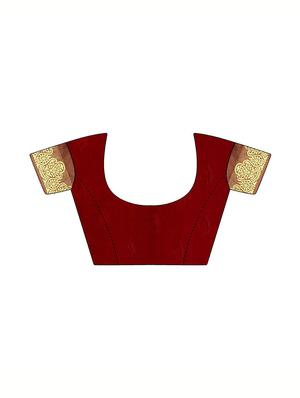 Zari bordered bandhani saree with blouse - 15607506 - Standard Image - 3