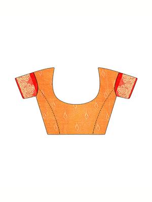 Zari bordered bandhani saree with blouse - 15607508 - Standard Image - 3