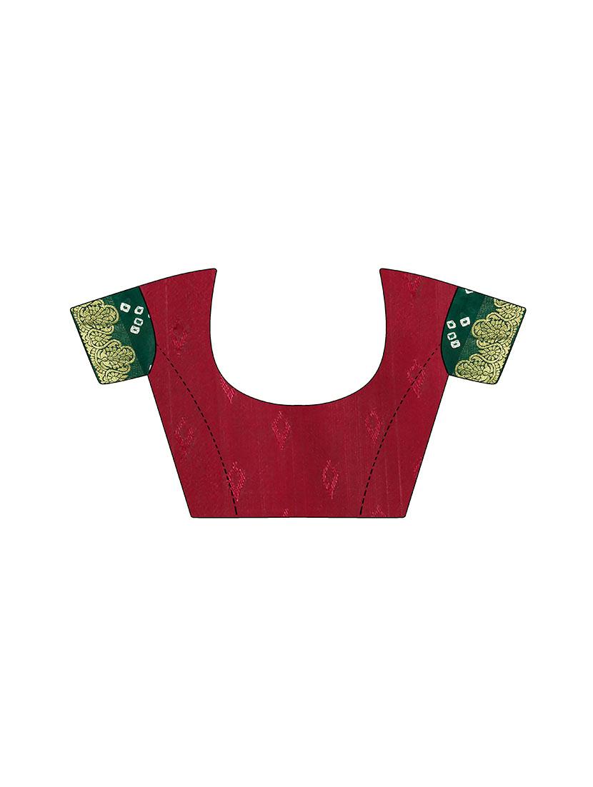 Zari bordered bandhani saree with blouse - 15607509 - Zoom Image - 3