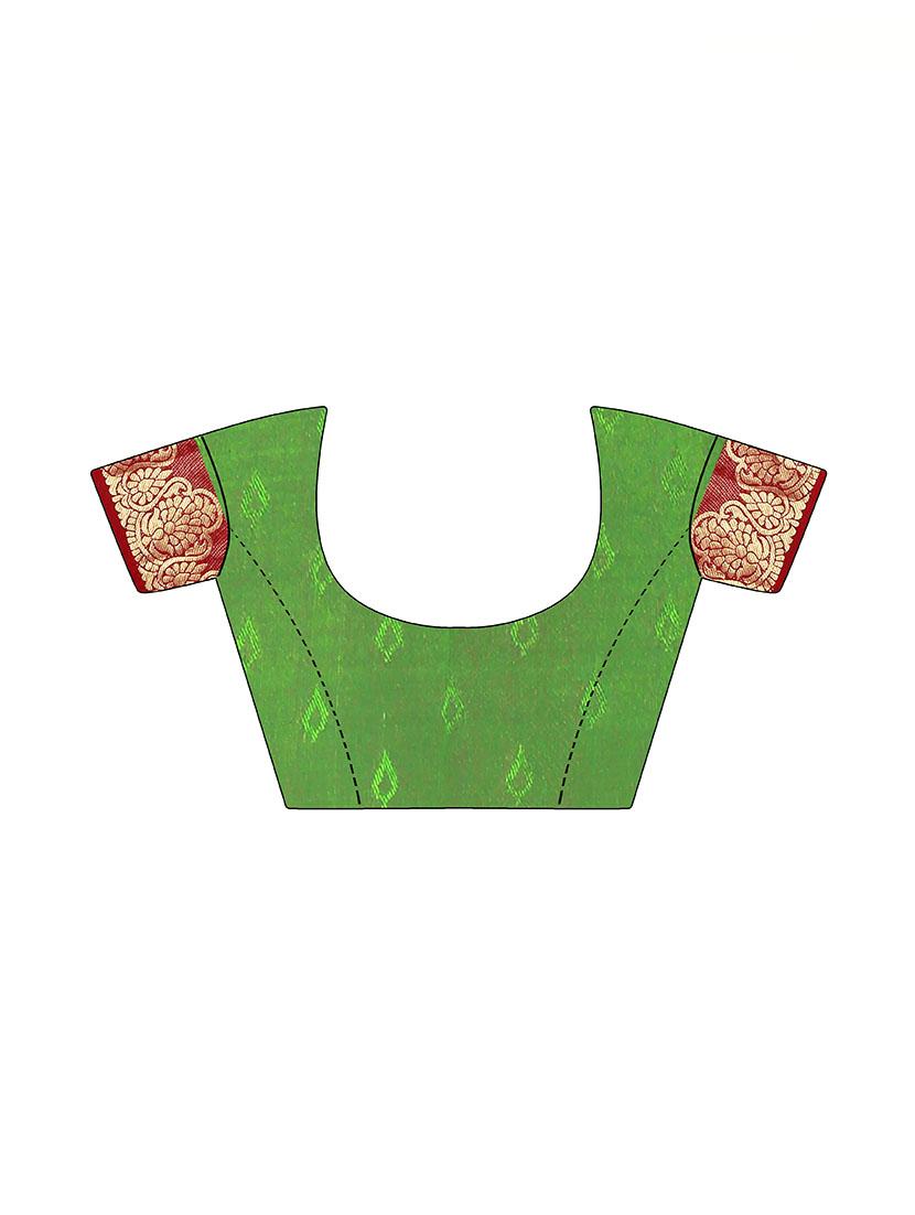 Zari bordered bandhani saree with blouse - 15607511 - Zoom Image - 3