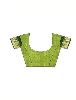 Zari bordered bandhani saree with blouse - 15607512 - Standard Image - 3