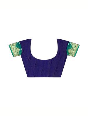 Zari bordered bandhani saree with blouse - 15607514 - Standard Image - 3