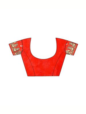 Zari bordered bandhani saree with blouse - 15607531 - Standard Image - 3