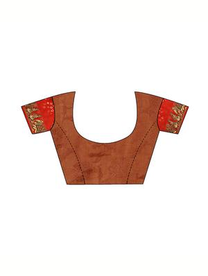 Zari bordered bandhani saree with blouse - 15607532 - Standard Image - 3