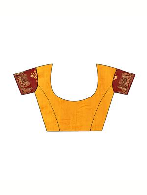 Zari bordered bandhani saree with blouse - 15607535 - Standard Image - 3