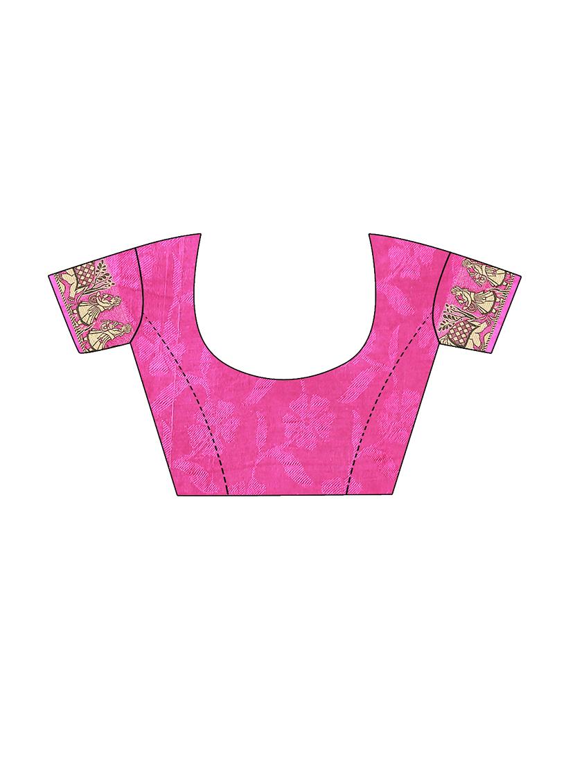 Zari bordered bandhani saree with blouse - 15607539 - Zoom Image - 3