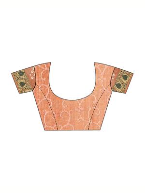 Zari bordered bandhani saree with blouse - 15607544 - Standard Image - 3