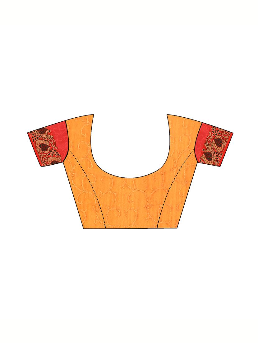 Zari bordered bandhani saree with blouse - 15607551 - Zoom Image - 3
