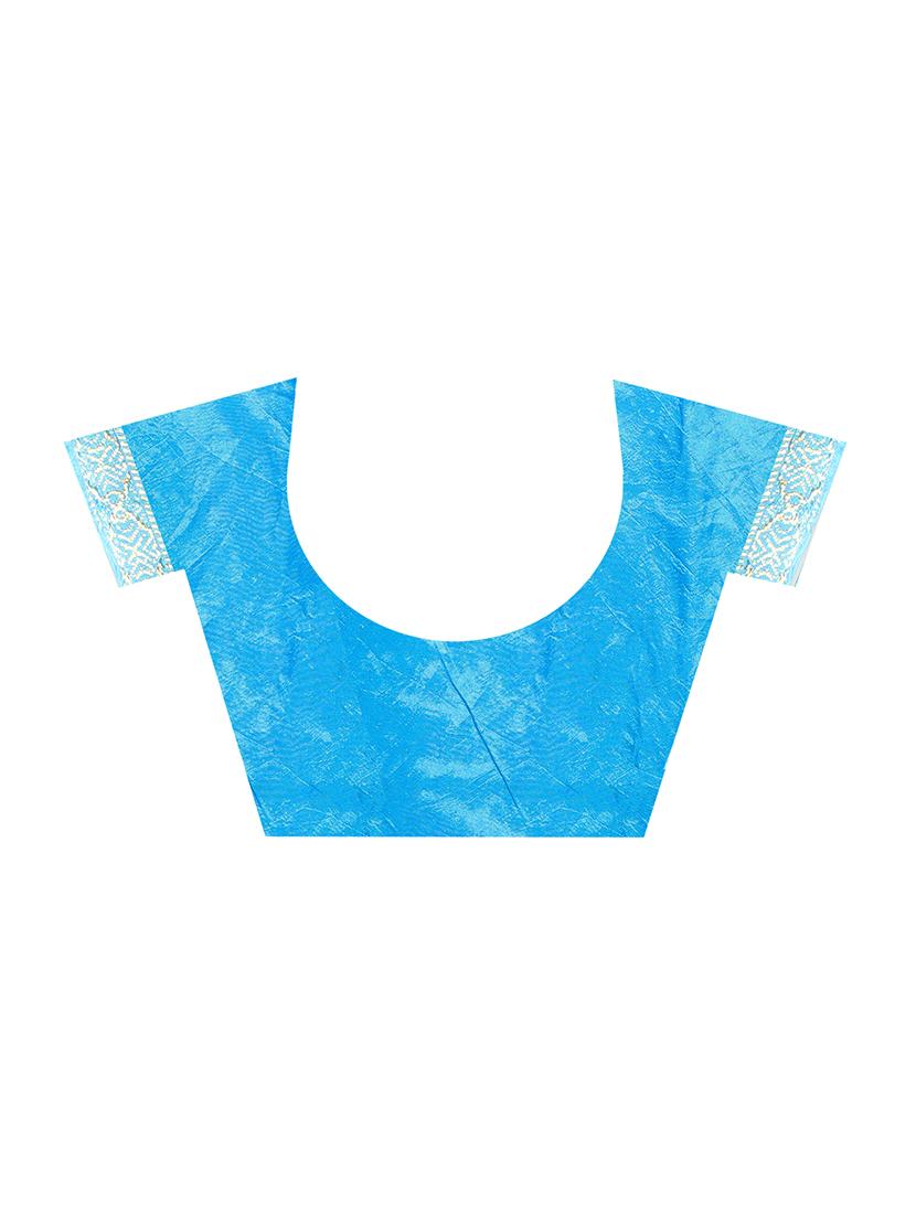 Zari bordered bandhani saree with blouse - 15607561 - Zoom Image - 3