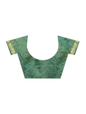 Zari bordered bandhani saree with blouse - 15607563 - Standard Image - 3