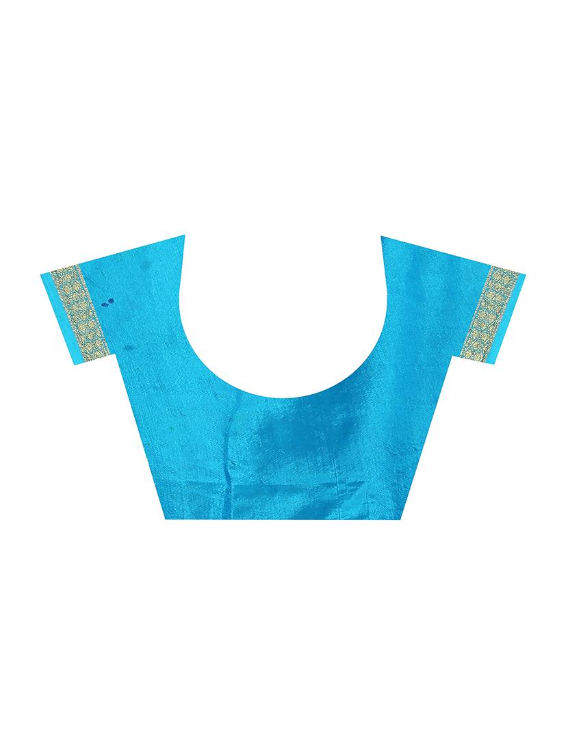 Zari bordered bandhani saree with blouse - 15607574 - Zoom Image - 3