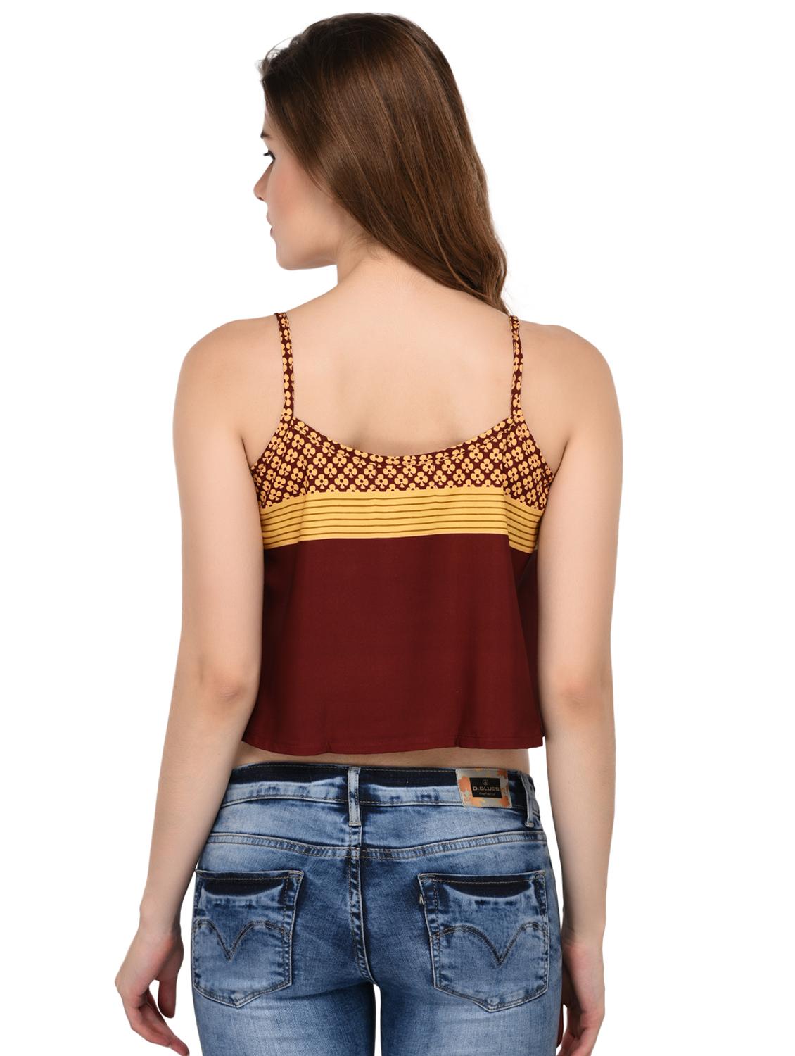 printed yoke asymmetric cami top - 15607671 - Zoom Image - 3