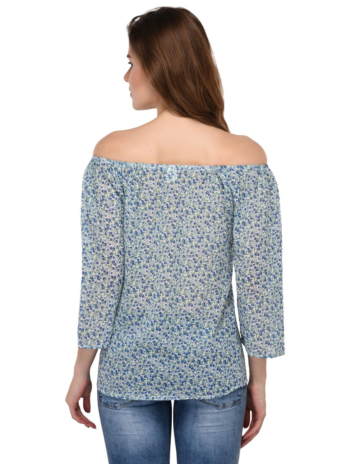 knot detail off shoulder top - 15607680 - Zoom Image - 3