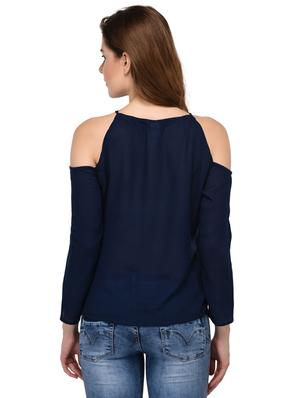 tie up neck cold shoulder top - 15607681 - Standard Image - 3