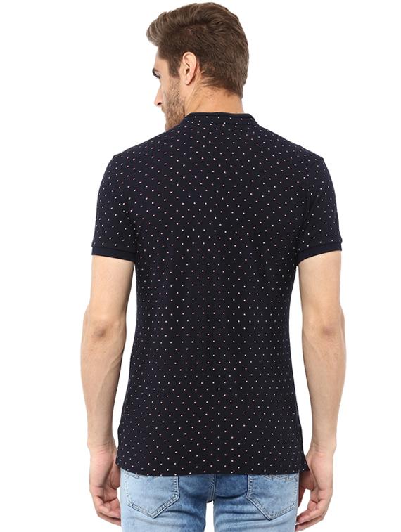 navy blue cotton all over print t-shirt - 15607846 - Zoom Image - 3