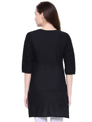 chikankari straight solid kurti - 15607904 - Standard Image - 3