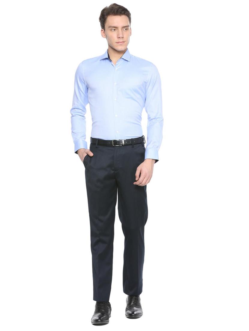 blue cotton formal shirt - 15608515 - Zoom Image - 3