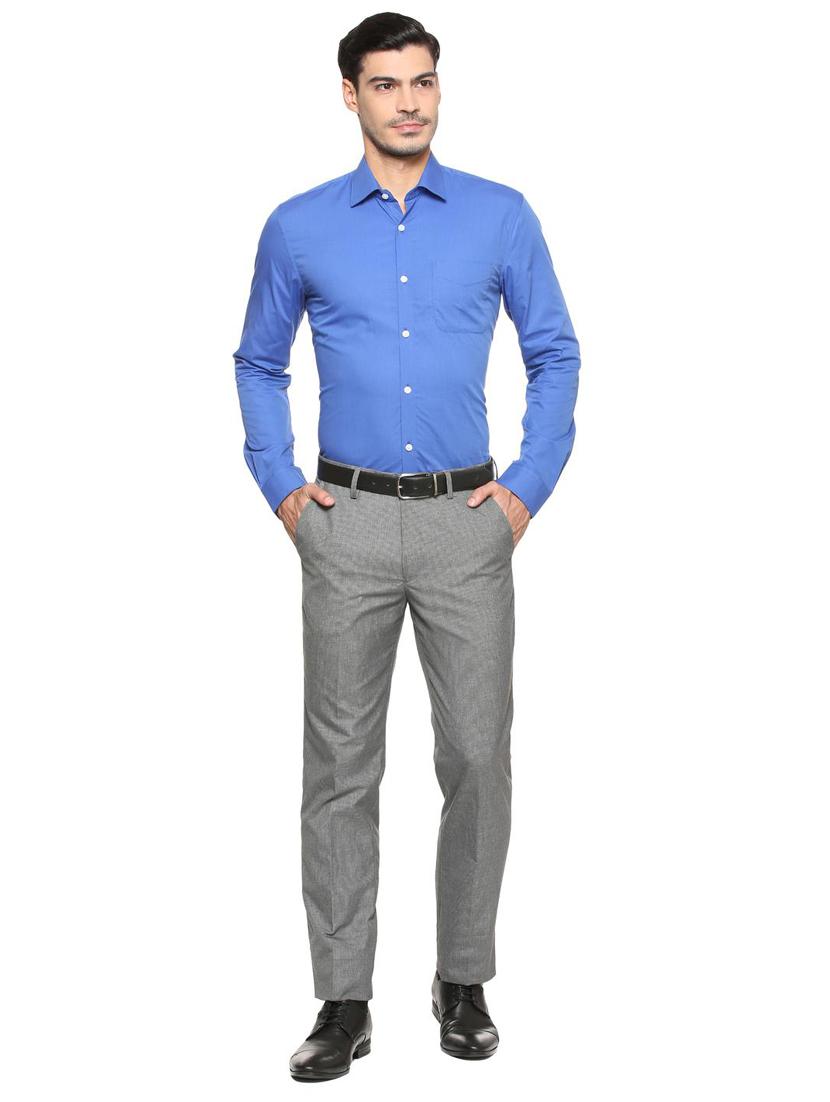 blue cotton formal shirt - 15608516 - Zoom Image - 3