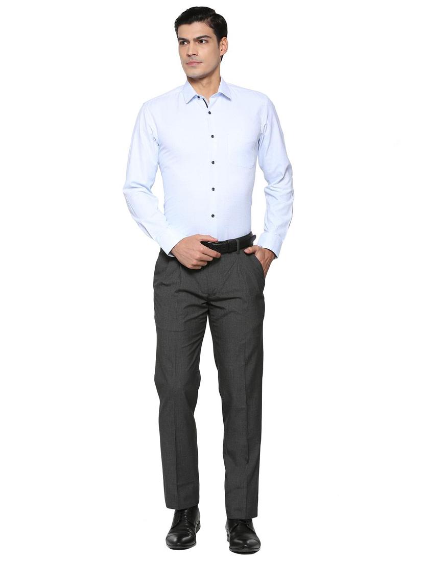 blue cotton formal shirt - 15608567 - Zoom Image - 3