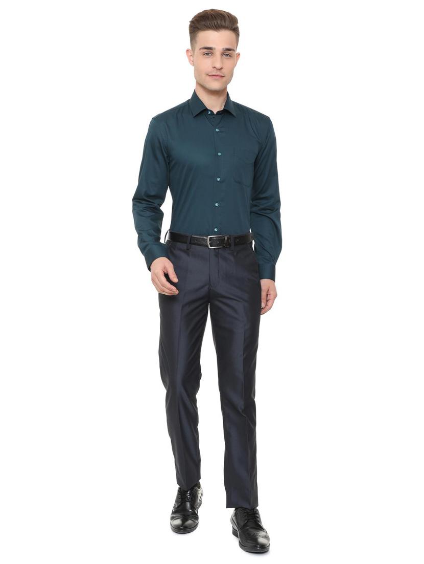blue cotton formal shirt - 15608588 - Zoom Image - 3