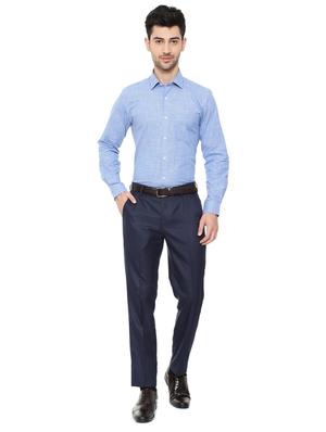 blue cotton formal shirt - 15608594 - Standard Image - 3