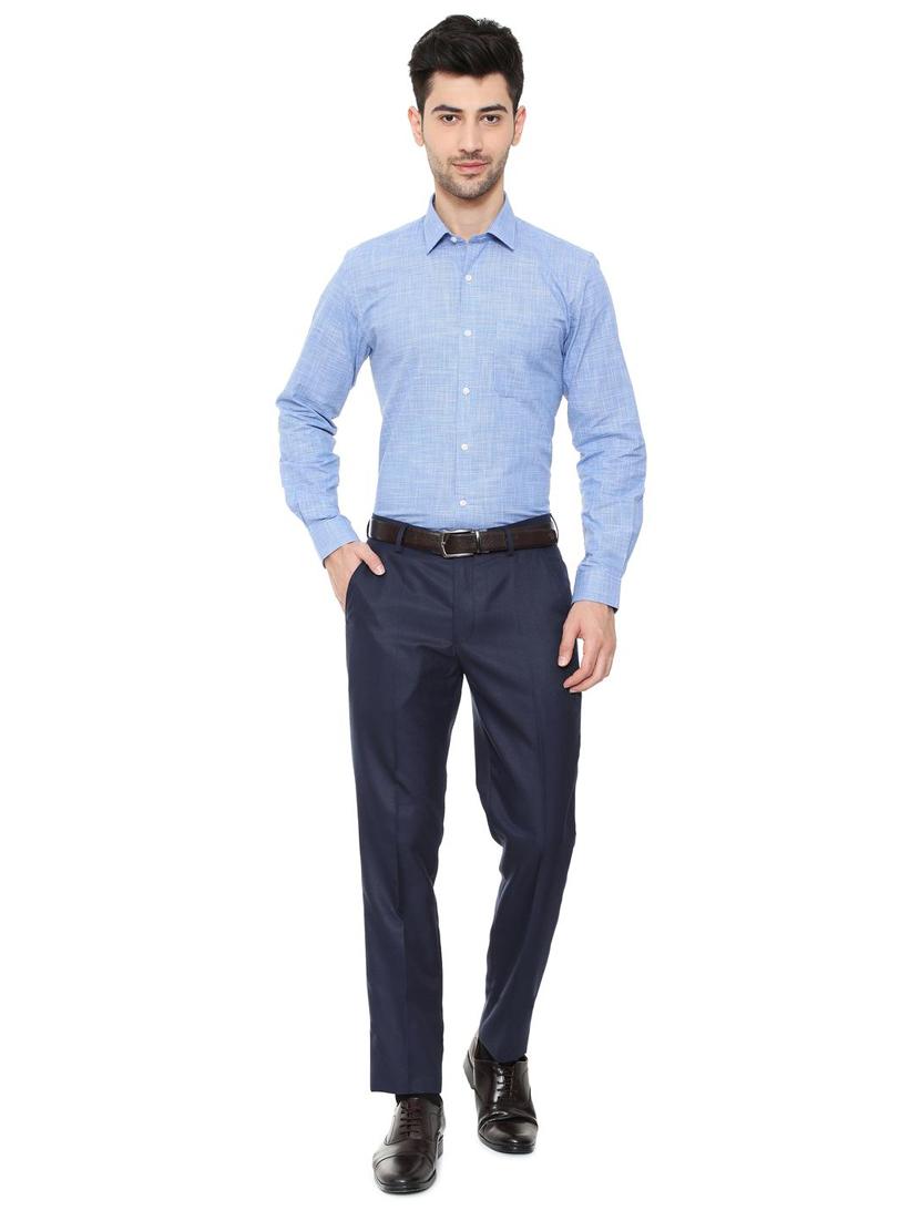 blue cotton formal shirt - 15608594 - Zoom Image - 3