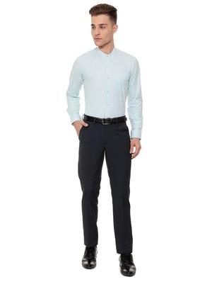 blue cotton blend formal shirt - 15608598 - Standard Image - 3
