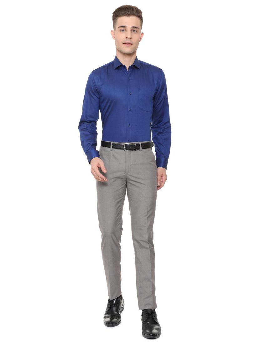 blue cotton formal shirt - 15608605 - Zoom Image - 3