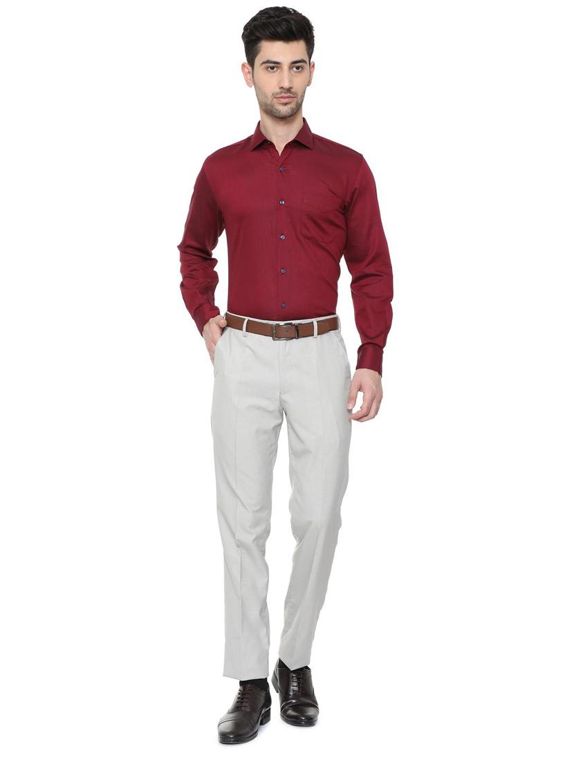 red cotton formal shirt - 15608606 - Zoom Image - 3
