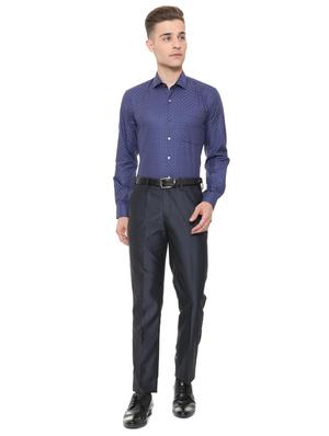 blue cotton blend formal shirt - 15608607 - Standard Image - 3