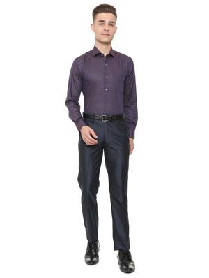 blue cotton blend formal shirt - 15608609 - Standard Image - 3
