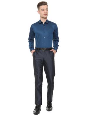 blue cotton formal shirt - 15608612 - Standard Image - 3
