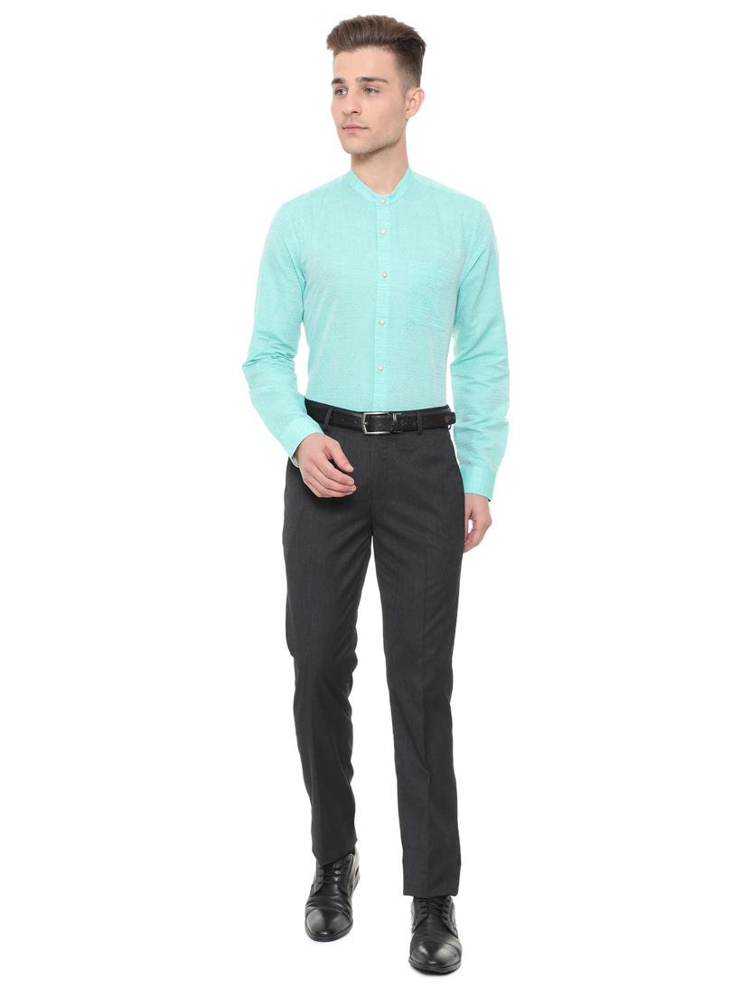 blue cotton blend formal shirt - 15608617 - Zoom Image - 3
