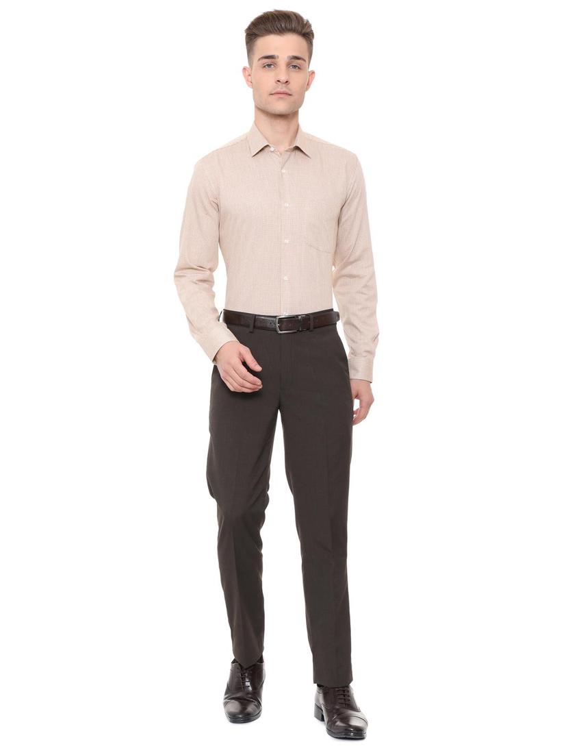 brown cotton blend formal shirt - 15608618 - Zoom Image - 3