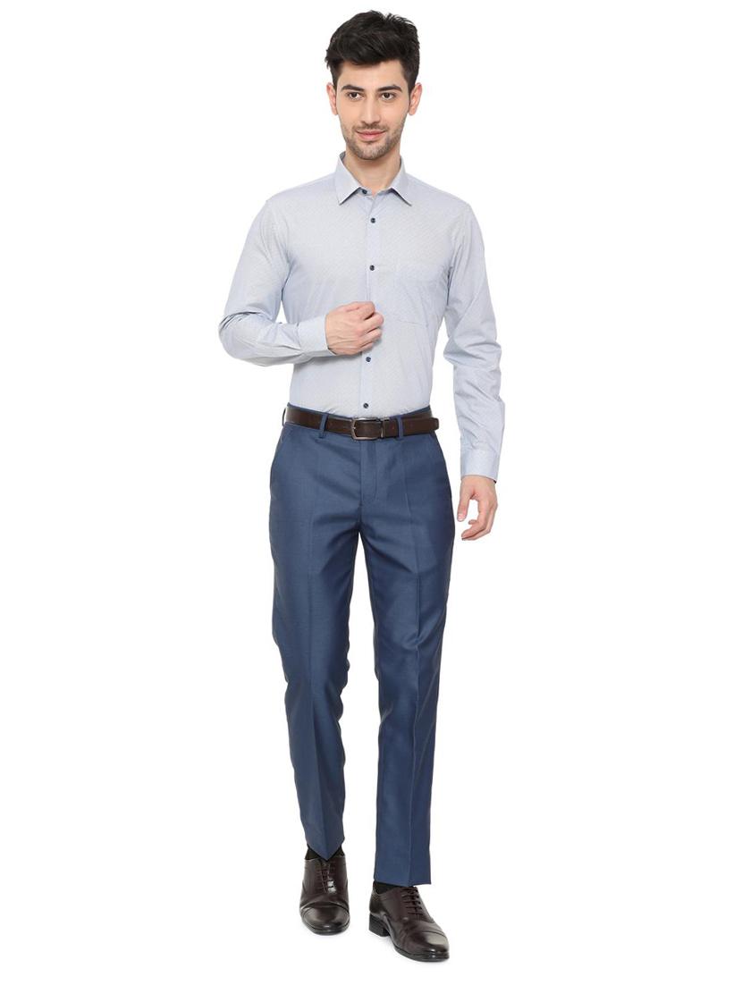 blue cotton formal shirt - 15608624 - Zoom Image - 3