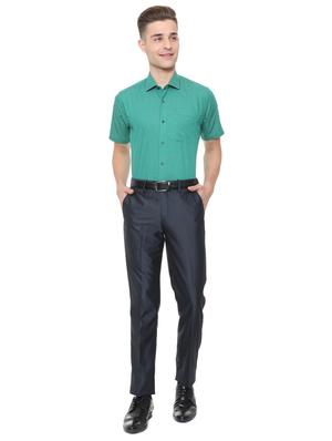 green cotton blend formal shirt - 15608627 - Standard Image - 3
