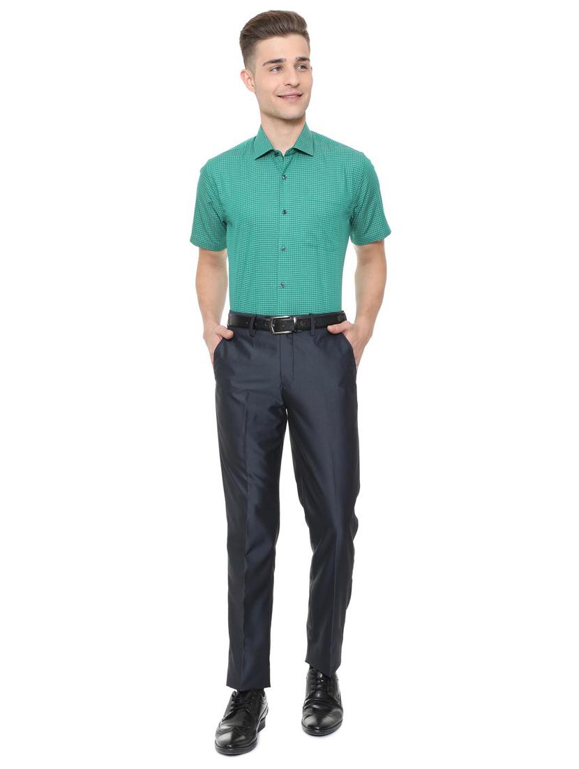green cotton blend formal shirt - 15608627 - Zoom Image - 3
