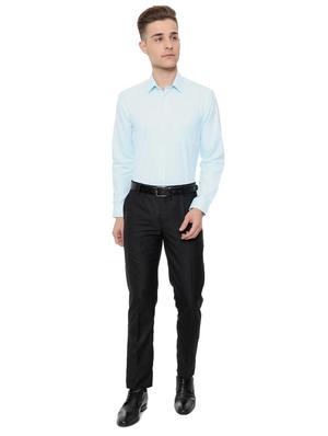 blue cotton blend formal shirt - 15608629 - Standard Image - 3