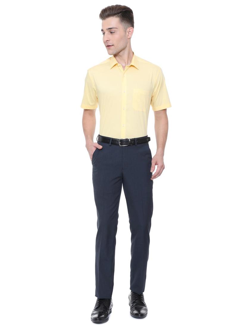 yellow cotton blend formal shirt - 15608637 - Zoom Image - 3