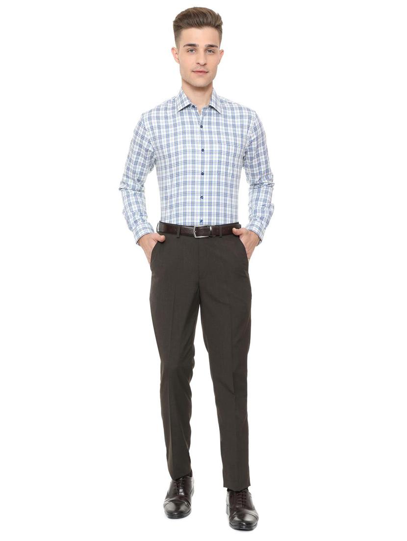 blue cotton casual shirt - 15608655 - Zoom Image - 3